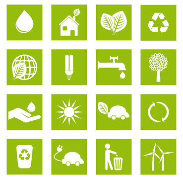 Set 1 ic&ocirc;nes &eacute;cologiques