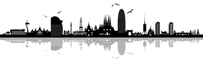 Naklejka premium Urban Skyline z Barcelony
