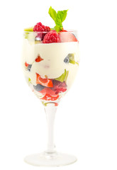 Mix fruit parfait for dessert