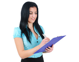 Isolated business girl