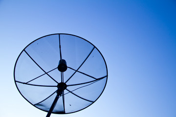 Satellite dish with the blue sky background