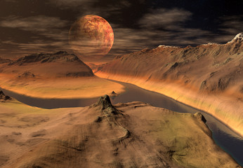 Obrazy na Szkle  Alien Planet - grafika komputerowa
