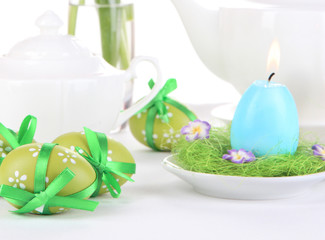 Place setting for Easter close up