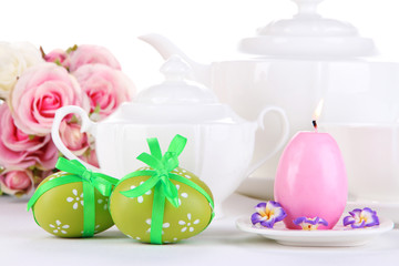 Place setting for Easter close up