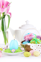 Place setting for Easter close up