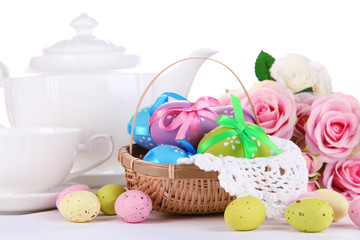 Place setting for Easter close up