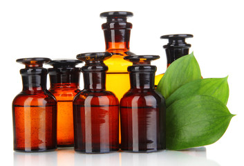 Medicine bottles isolated on white