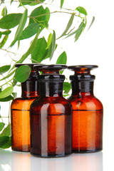 Medicine bottles isolated on white