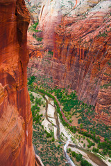 Red Rock Cliff in Zion National Park,Utah,USA