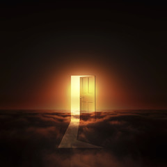 光が射し込むドア