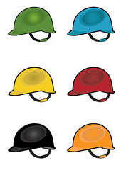 colorful construction safety helmet illustration
