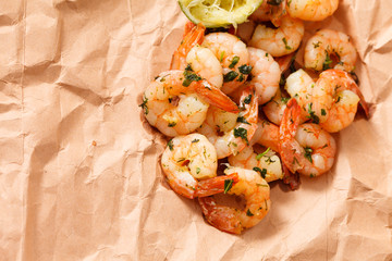 shrimps with lime and parsley