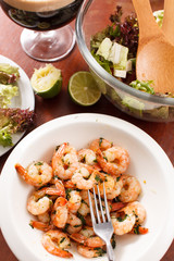 shrimps with lime and parsley