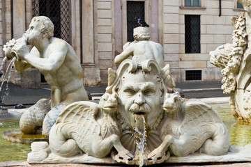 Die Fontana del Moro auf der Piazza Navone
