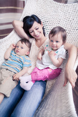 Fototapeta premium woman with twins