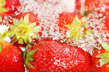 strawberries in water