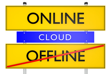 Online vs Offline_konzeptionell Cloud - 3D