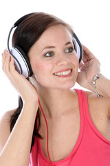 Fototapeta premium Woman Wearing Headphones
