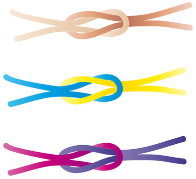 Kreuzknoten in der Seefahrt - Seglerknoten, Symbol f&uuml;r Zusammenhalt und L&ouml;sung von Problemen, Freundschaft, Motivation, Erfolg, Coaching, Probleml&ouml;sung, Logo, vektor, isoliert