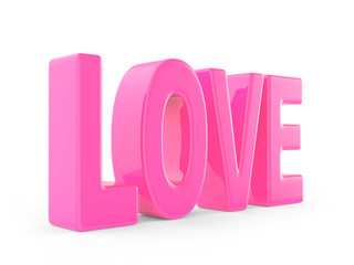 Love in pink letters