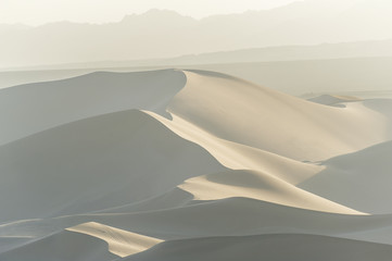 Sand dunes under the mist