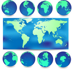 abstrakten Weltkarte mit Kugeln