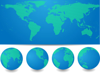 abstrakten Weltkarte mit Kugeln