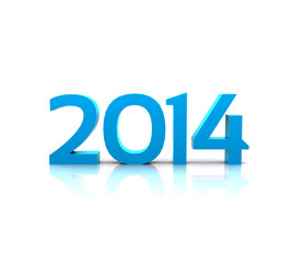 3D illustration - Here comes the new year ... 2014