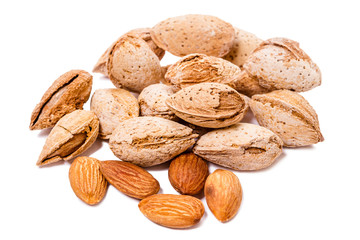 Salted almonds in the shell