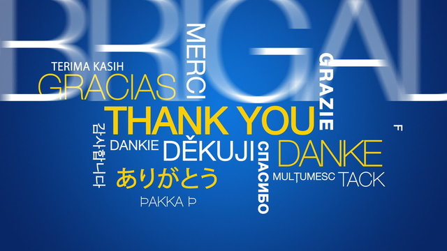 Thank you in different languages word cloud
