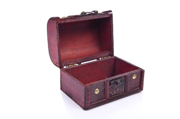 Old chest isolated on the white background
