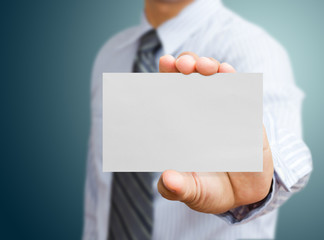 Hand hold blank business card