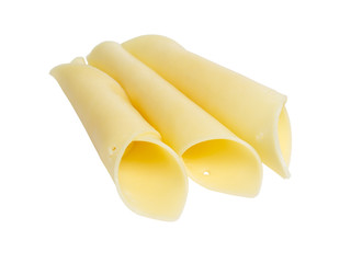 folded slices of edam cheese - obrazy, fototapety, plakaty