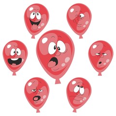 Emotion red balloon set 008