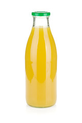 Glass bottle of pineapple juice