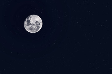 Obraz premium Night Starry Sky Background. Full Moon