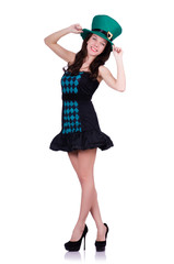 Young girl in saint patrick concept