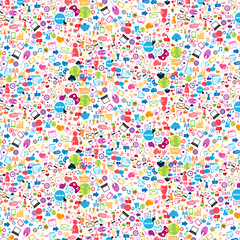 Social network background with media icons