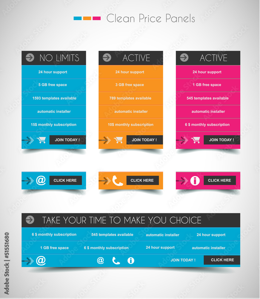 Aufkleber web price shop panel with space for text and buy now button