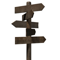 Directional wood sign