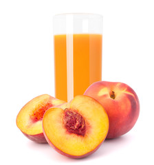 Peach fruit juice in glass
