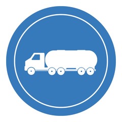 Camion-citerne dans un panneau