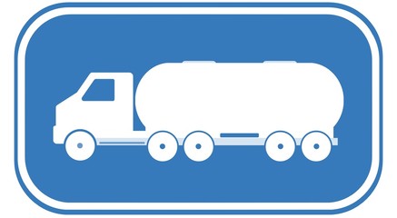 Camion-citerne dans un panneau