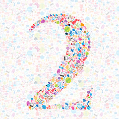 Social network number background with media icons
