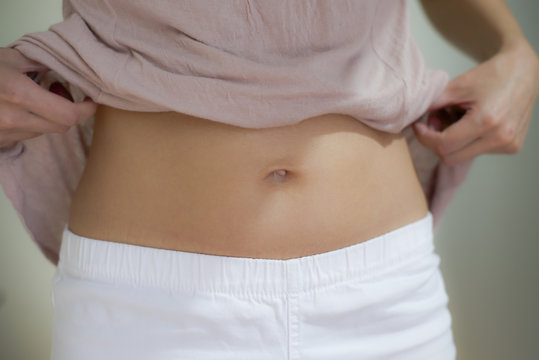 stomach of a slim woman