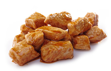 pork stew on white background