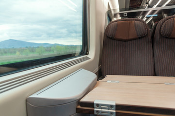 Naklejka premium traveling on high-speed train