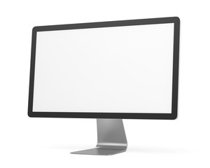 Computer display isolated on white