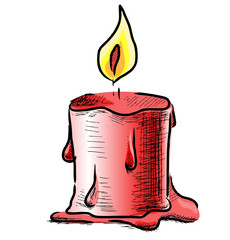 Candle with fire