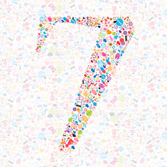 Social network number background with media icons